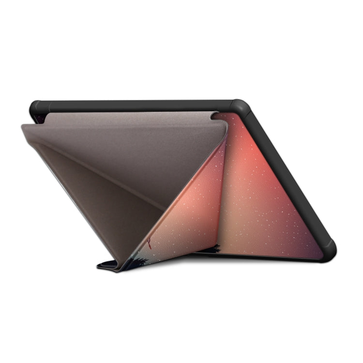 For Kobo Libra Colour 2024 Solid Color Deformation TPU Leather Smart Tablet Case(Sunset)