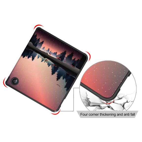 For Kobo Libra Colour 2024 Solid Color Deformation TPU Leather Smart Tablet Case(Sunset)