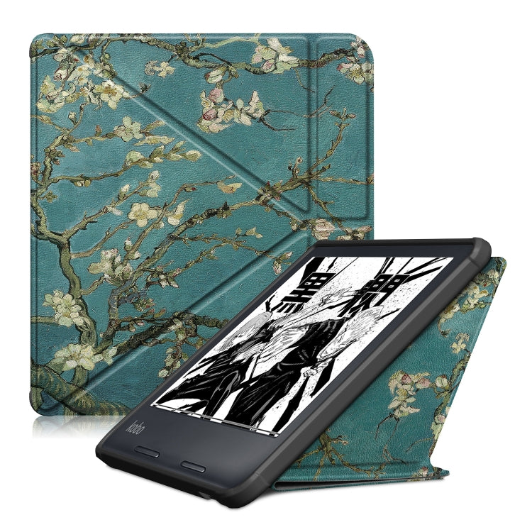For Kobo Libra Colour 2024 Solid Color Deformation TPU Leather Smart Tablet Case(Apricot)