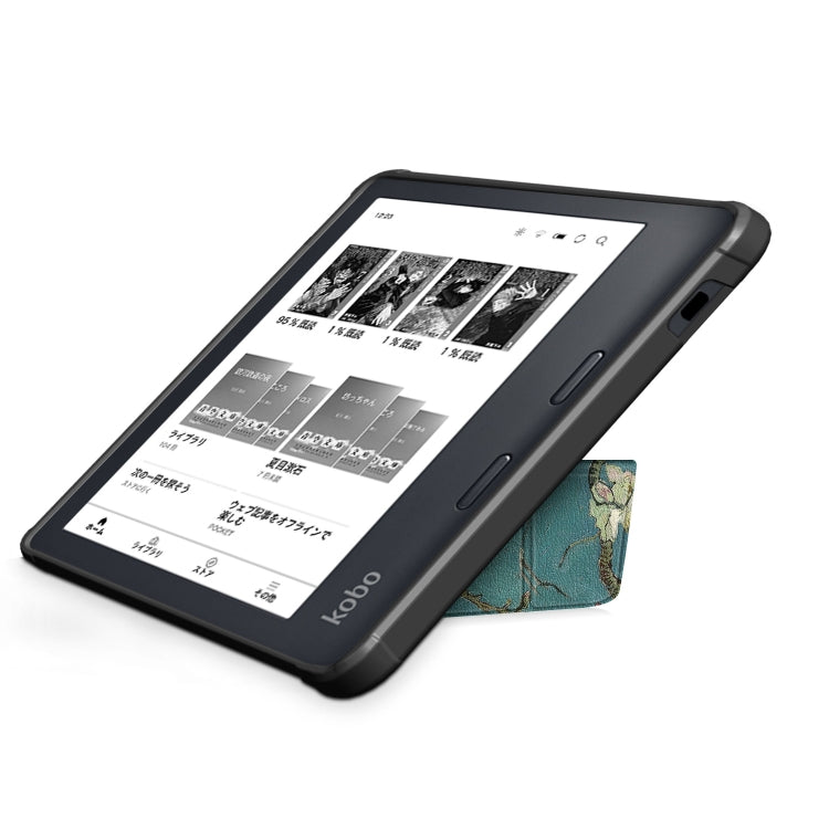 For Kobo Libra Colour 2024 Solid Color Deformation TPU Leather Smart Tablet Case(Apricot)