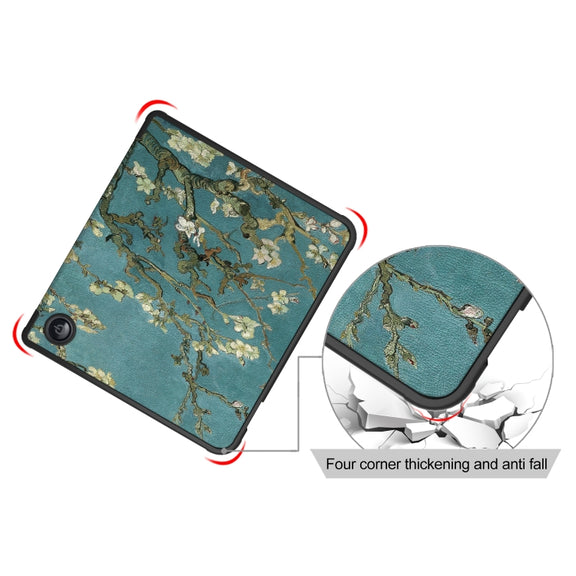 For Kobo Libra Colour 2024 Solid Color Deformation TPU Leather Smart Tablet Case(Apricot)