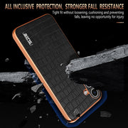 For Samsung Galaxy S25+ 5G AZNS Electroplated Frame Crocodile Texture Full Coverage Phone Case(Blue)