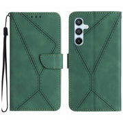For Samsung Galaxy S25 5G Stitching Embossed Leather Phone Case(Green)