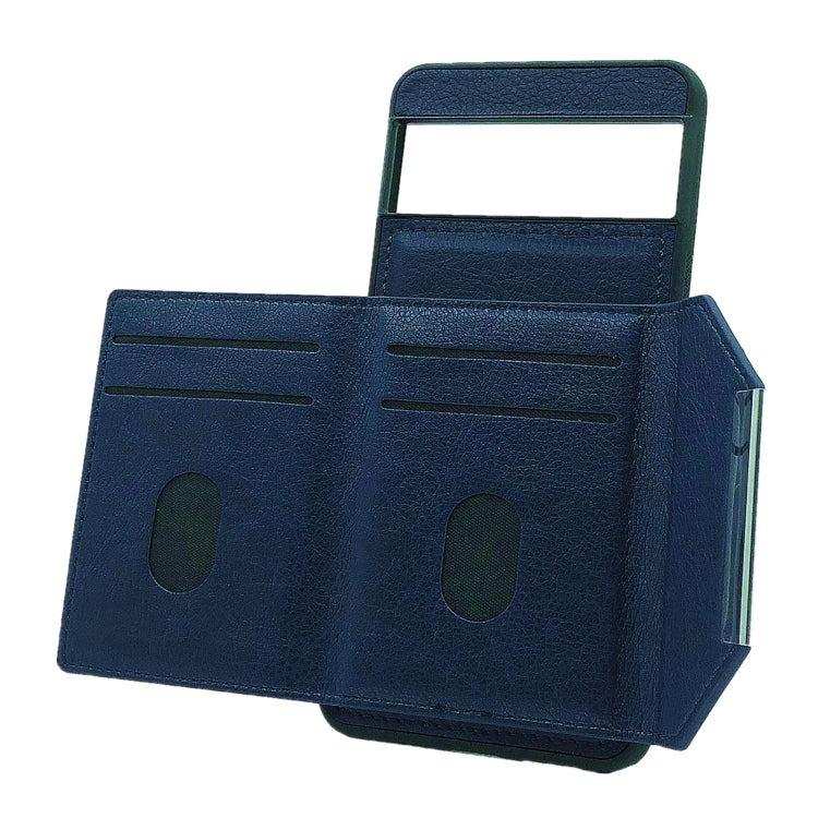For Google Pixel 9 Pro XL Solid Color Metal Buckle Card Slots Bag Phone Case(Blue)