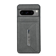 For Google Pixel 9 Pro XL Solid Color Metal Buckle Card Slots Bag Phone Case(Grey)