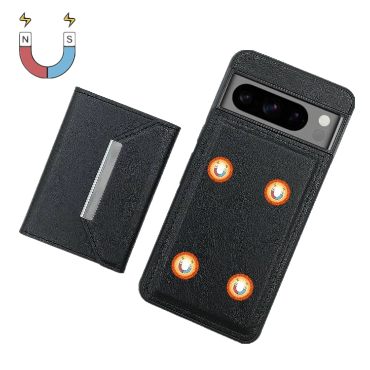 For Google Pixel 9 Pro XL Solid Color Metal Buckle Card Slots Bag Phone Case(Black)