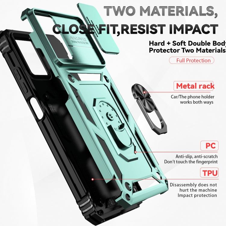 For Motorola Moto G Power 5G 2024 Sliding Camshield Holder Phone Case(Green)