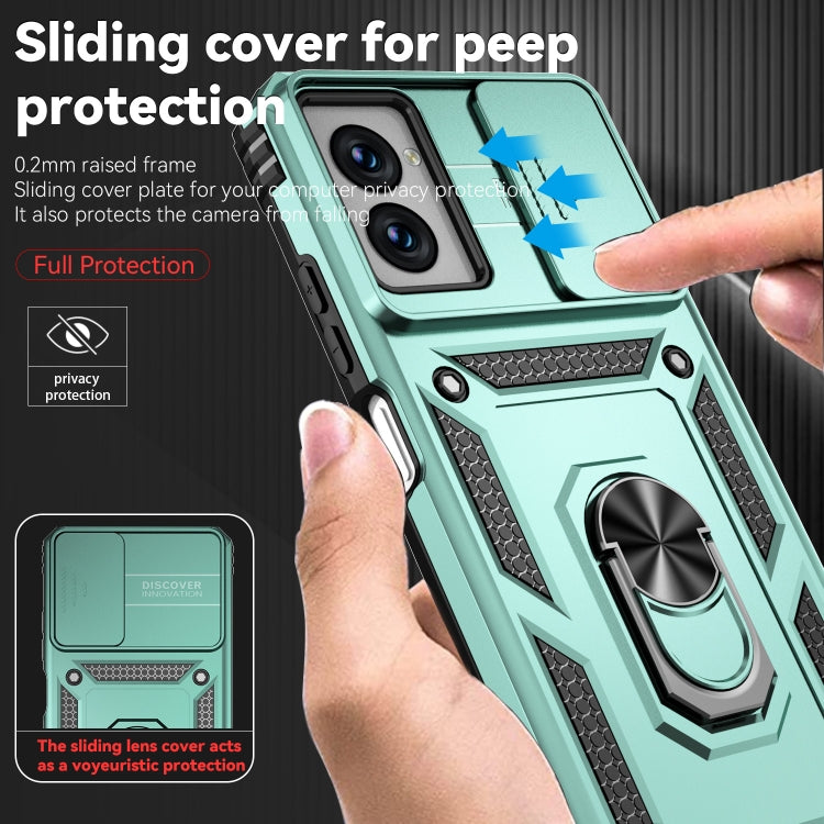For Motorola Moto G Power 5G 2024 Sliding Camshield Holder Phone Case(Green)