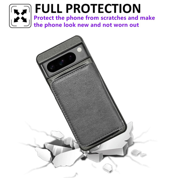For Google Pixel 7 Pro Solid Color Zipper 11-Card Slots Bag Phone Case with Lanyard(Grey)