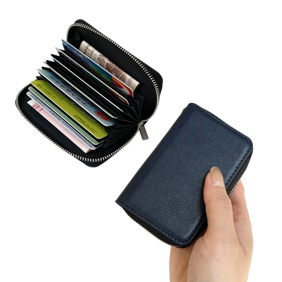 For Google Pixel 7 Solid Color Zipper 11-Card Slots Bag Phone Case with Lanyard(Blue)