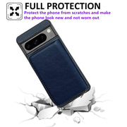 For Google Pixel 6a Solid Color Zipper 11-Card Slots Bag Phone Case with Lanyard(Blue)