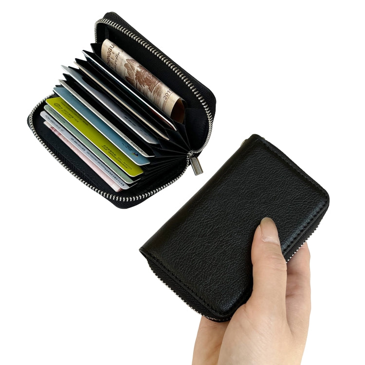 For Google Pixel 6 Solid Color Zipper 11-Card Slots Bag Phone Case with Lanyard(Black)