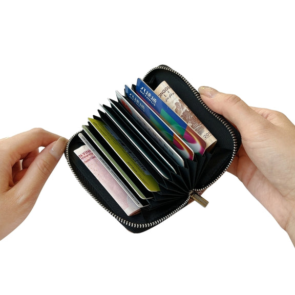 For iPhone 16 Pro Solid Color Zipper 11-Card Slots Bag Phone Case with Lanyard(Rose Gold)
