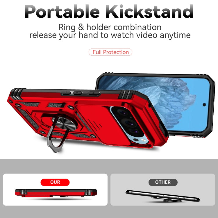 For Google Pixel 9 Sliding Camshield Holder Phone Case(Red)