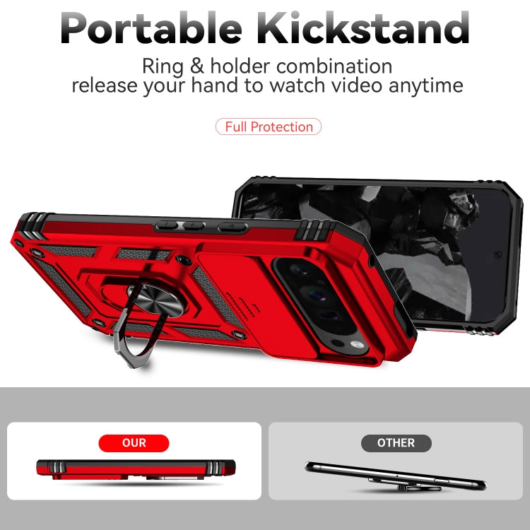 For Google Pixel 9 Pro Sliding Camshield Holder Phone Case(Red)