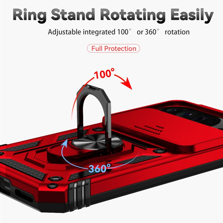 For Google Pixel 9 Pro Sliding Camshield Holder Phone Case(Red)