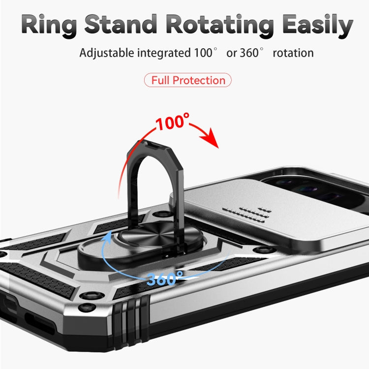 For Google Pixel 9 Pro Sliding Camshield Holder Phone Case(Silver)