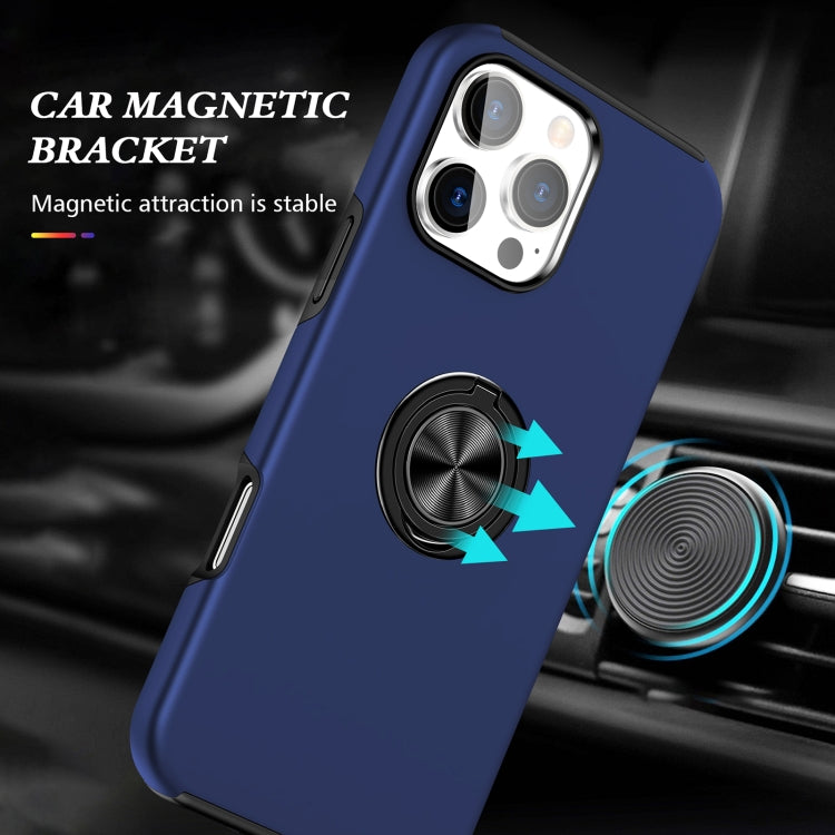 For iPhone 16 Magnetic Ring Holder Phone Case(Navy Blue)