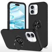 For iPhone 16 Magnetic Ring Holder Phone Case(Black)