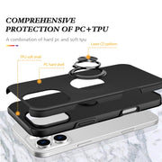 For iPhone 16 Magnetic Ring Holder Phone Case(Black)