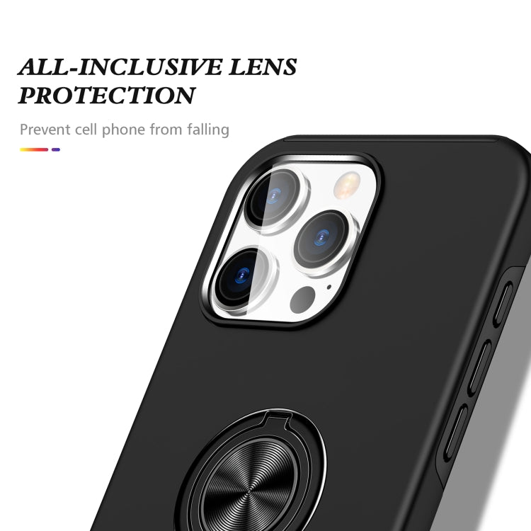 For iPhone 16 Magnetic Ring Holder Phone Case(Black)