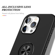 For iPhone 16 Magnetic Ring Holder Phone Case(Black)