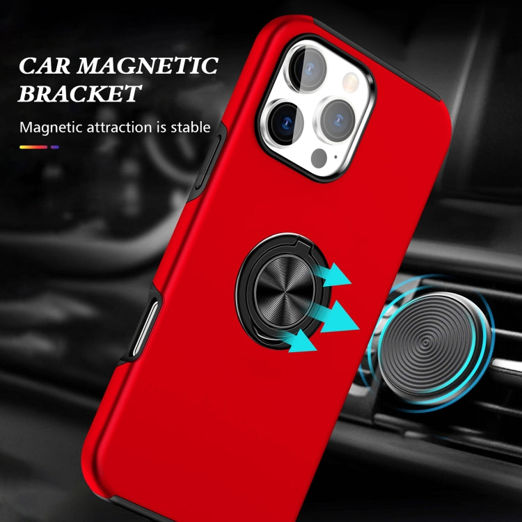 For iPhone 16 Magnetic Ring Holder Phone Case(Red)