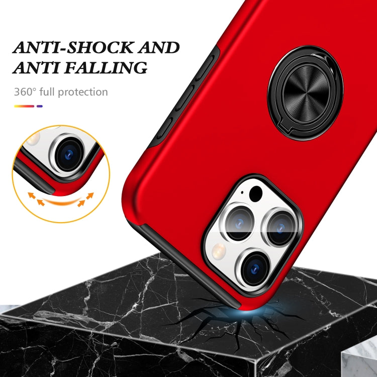 For iPhone 16 Magnetic Ring Holder Phone Case(Red)