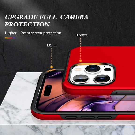 For iPhone 16 Magnetic Ring Holder Phone Case(Red)