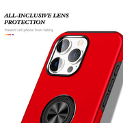 For iPhone 16 Magnetic Ring Holder Phone Case(Red)