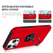 For iPhone 16 Magnetic Ring Holder Phone Case(Red)