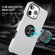For iPhone 16 Magnetic Ring Holder Phone Case(Silver)