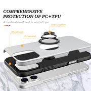 For iPhone 16 Magnetic Ring Holder Phone Case(Silver)