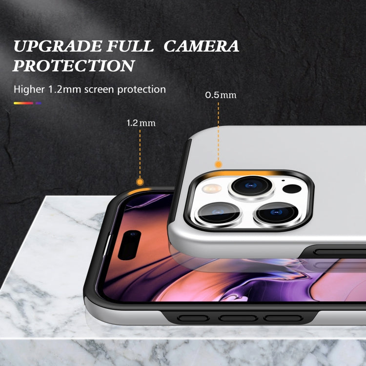 For iPhone 16 Magnetic Ring Holder Phone Case(Silver)