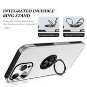 For iPhone 16 Magnetic Ring Holder Phone Case(Silver)