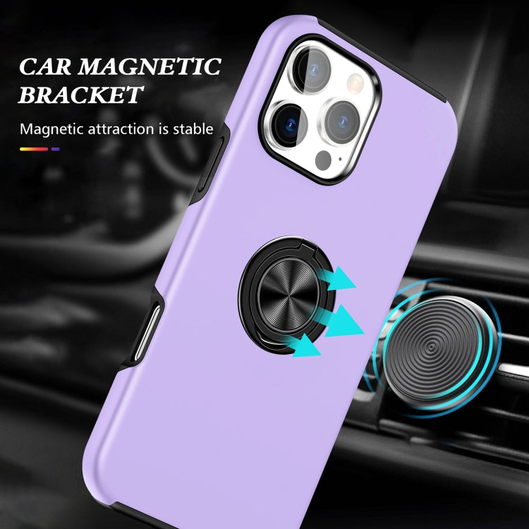 For iPhone 16 Magnetic Ring Holder Phone Case(Purple)