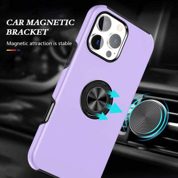 For iPhone 16 Magnetic Ring Holder Phone Case(Purple)