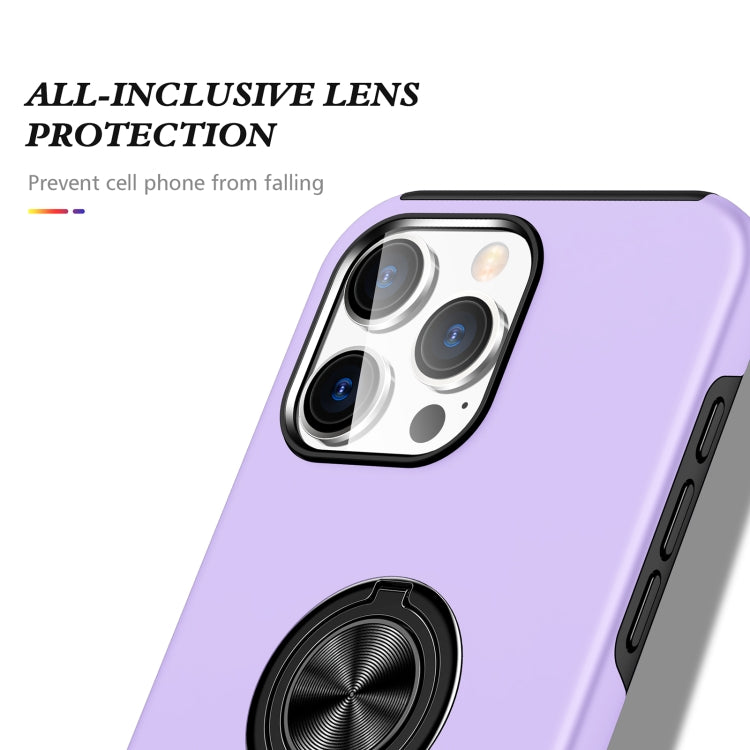 For iPhone 16 Magnetic Ring Holder Phone Case(Purple)