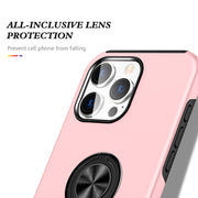 For iPhone 16 Plus Magnetic Ring Holder Phone Case(Rose Gold)
