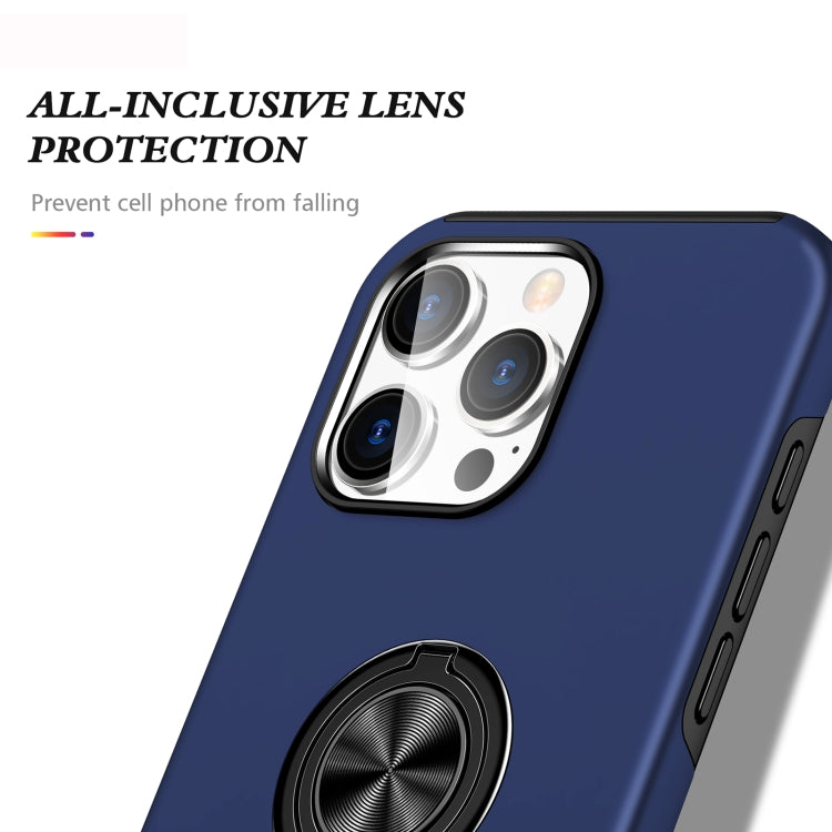 For iPhone 16 Pro Magnetic Ring Holder Phone Case(Navy Blue)