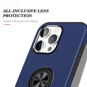 For iPhone 16 Pro Magnetic Ring Holder Phone Case(Navy Blue)