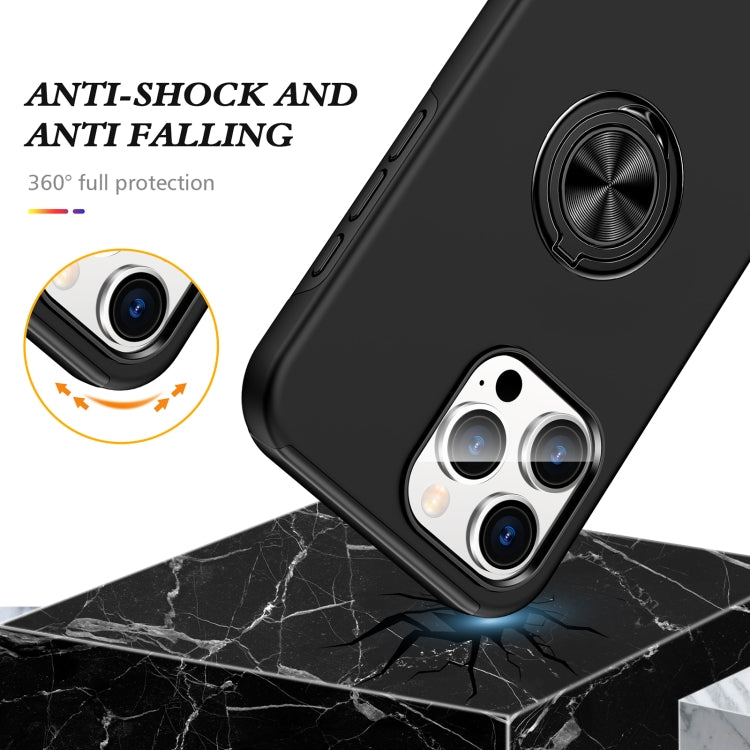For iPhone 16 Pro Magnetic Ring Holder Phone Case(Black)