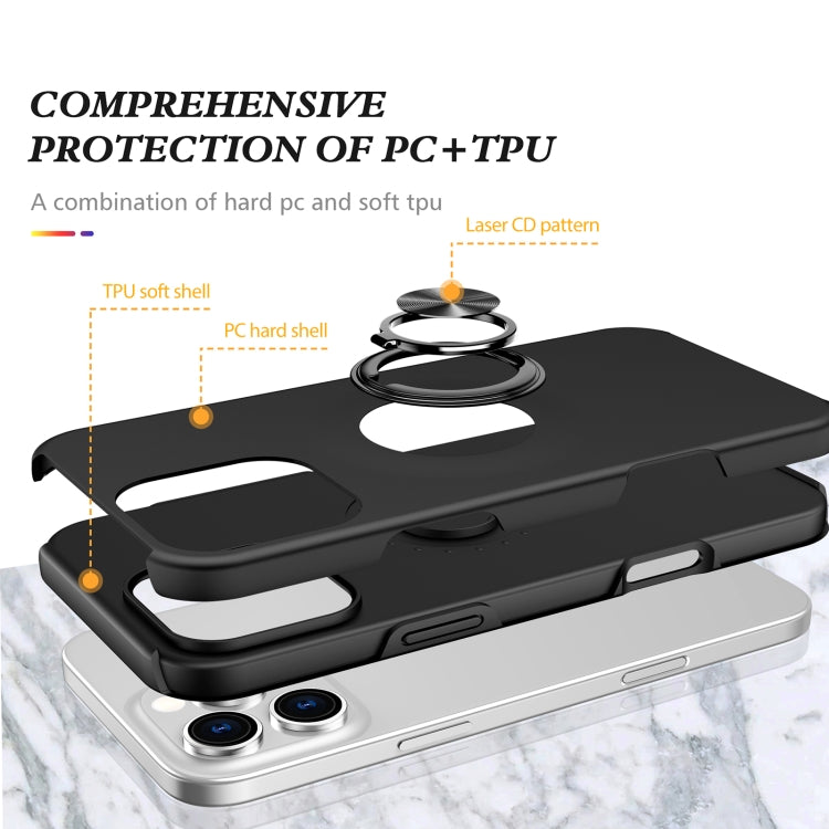 For iPhone 16 Pro Magnetic Ring Holder Phone Case(Black)