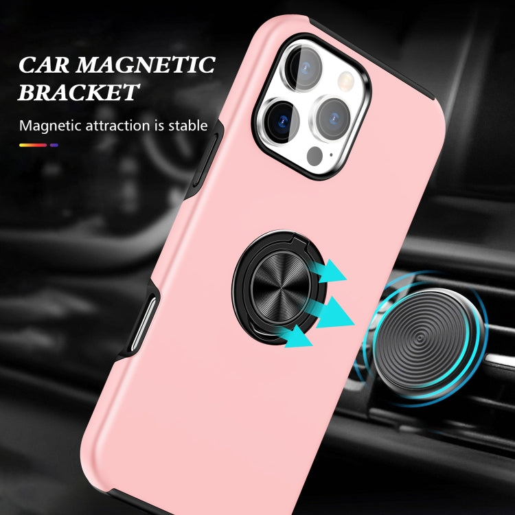 For iPhone 16 Pro Magnetic Ring Holder Phone Case(Rose Gold)