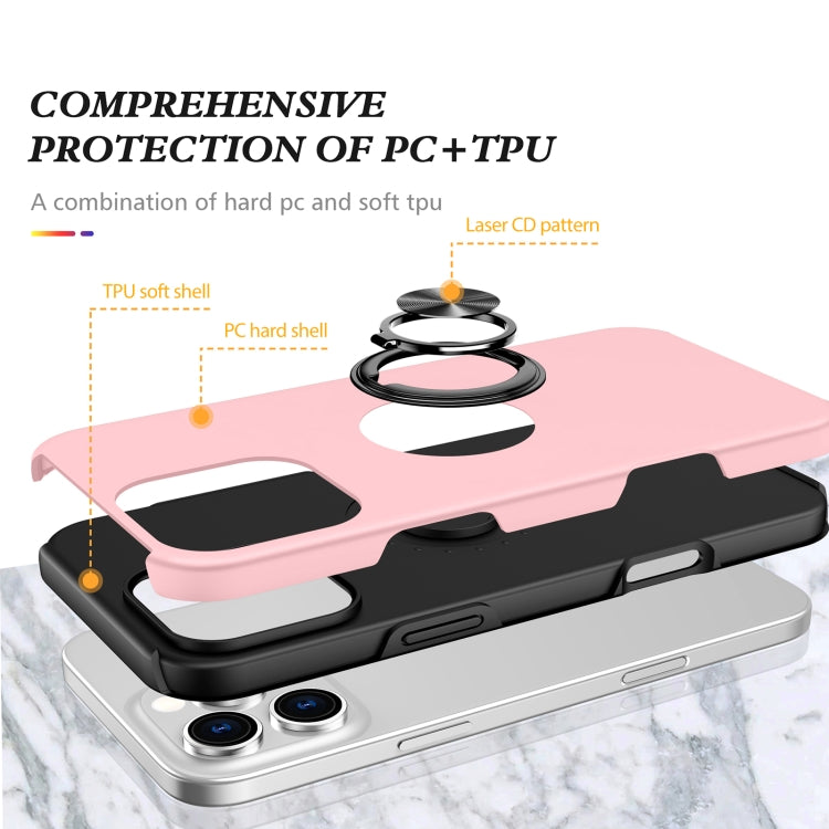 For iPhone 16 Pro Magnetic Ring Holder Phone Case(Rose Gold)