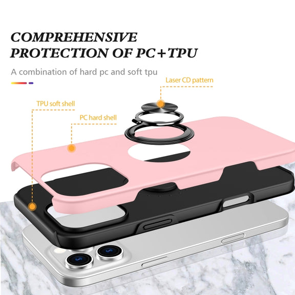 For iPhone 16 Pro Magnetic Ring Holder Phone Case(Rose Gold)