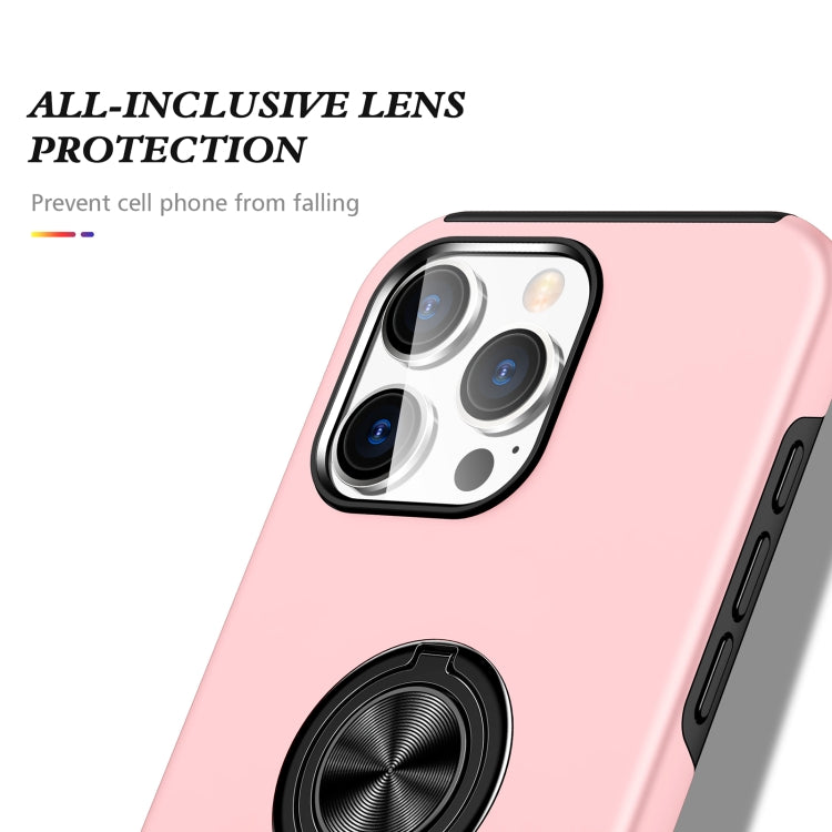 For iPhone 16 Pro Magnetic Ring Holder Phone Case(Rose Gold)