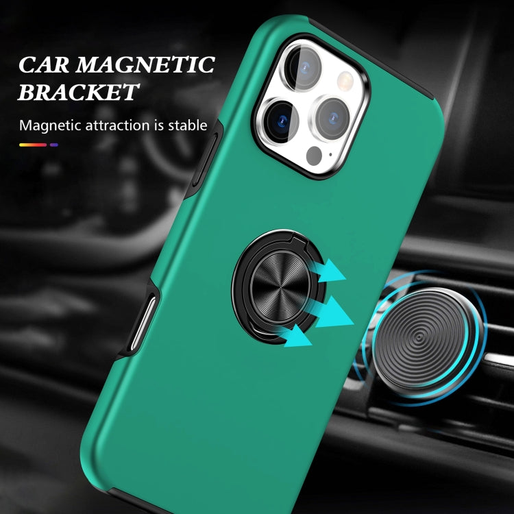 For iPhone 16 Pro Magnetic Ring Holder Phone Case(Dark Green)