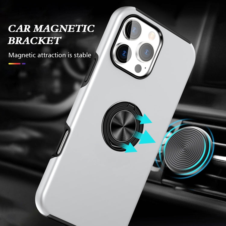 For iPhone 16 Pro Magnetic Ring Holder Phone Case(Silver)