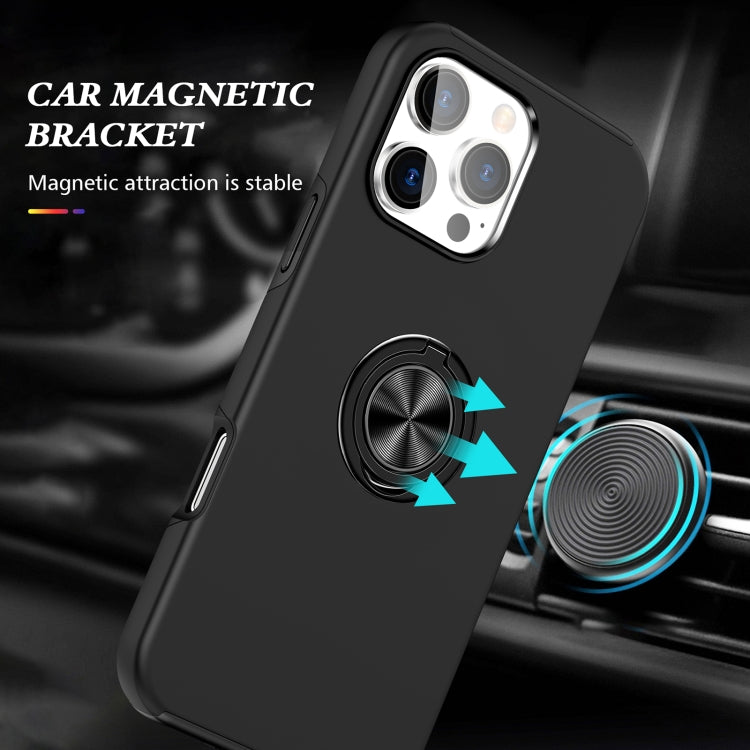 For iPhone 16 Pro Max Magnetic Ring Holder Phone Case(Black)